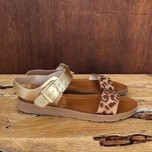 Cat & Jack leopard & gold sandals